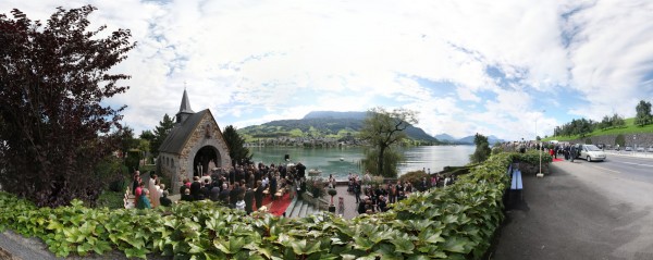 King Albert II visit to the Astrid Chappel in Küssnacht, Switzerland